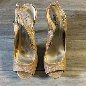 Qupid Sparkling Gold Women's Heels